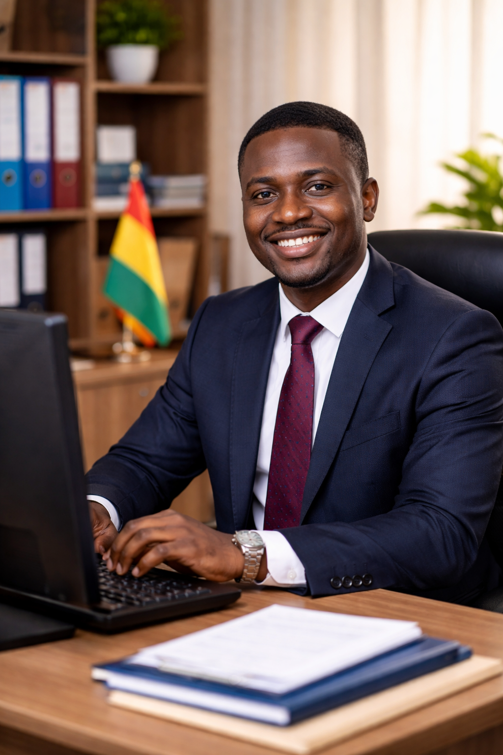 Ghanaian professional at work — ideal customer for Tru PayDay Loan